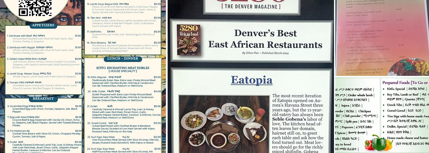 Eatopia: Eat Ethiopian Menu
