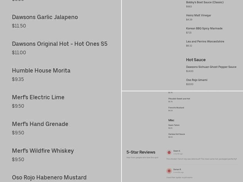 El Papi Sandwiches Menu