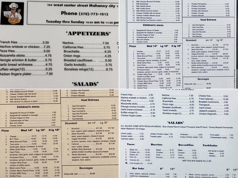 Abe's restaurant Menu