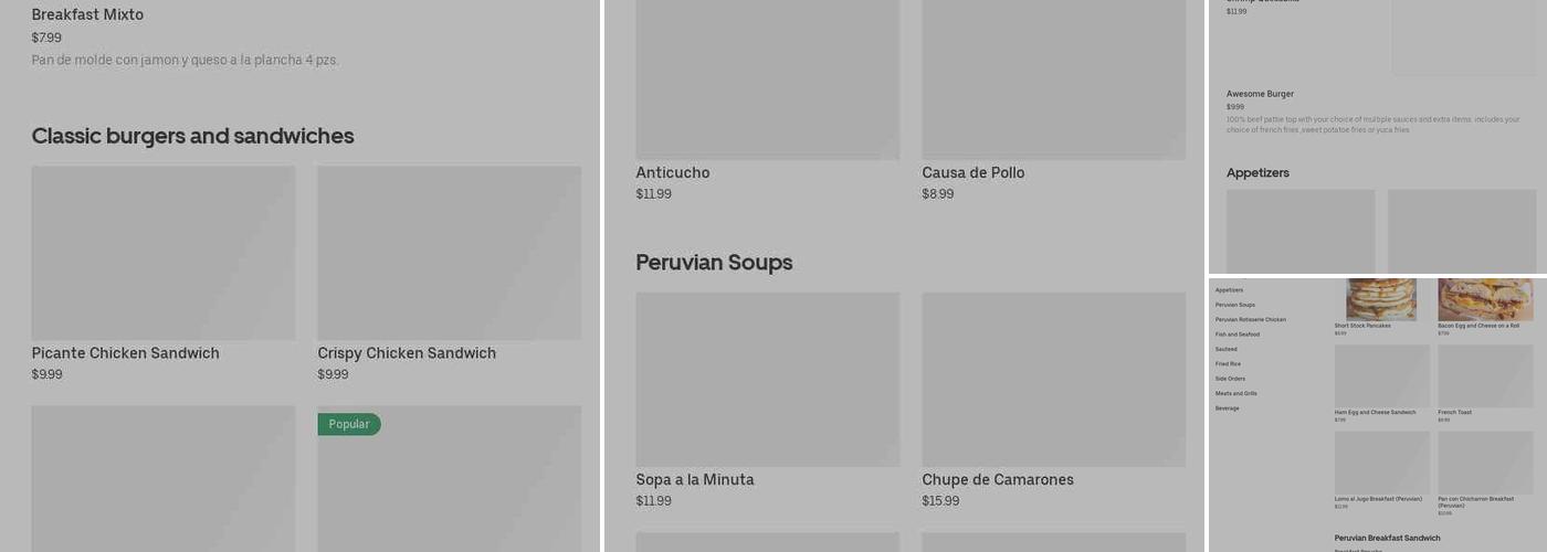 Las Americas Steak House Menu