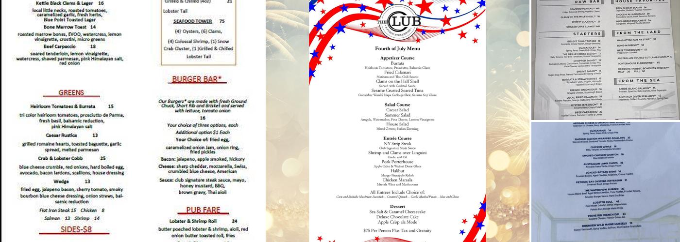 The Grille at Waterview Menu