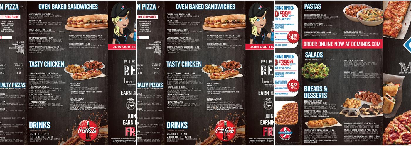 Domino's Pizza Menu
