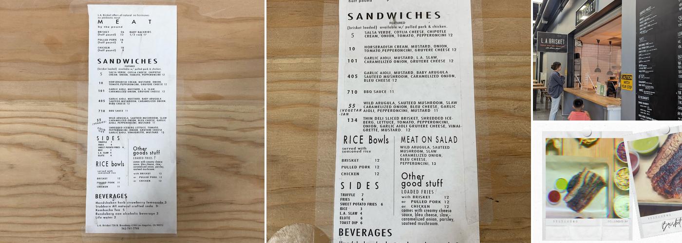 L.A. Brisket Menu