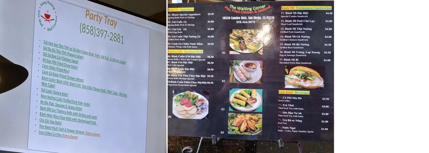 Sông Hương M&M Menu
