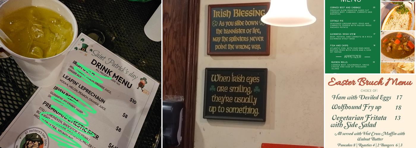 Wolfhound Irish Pub Menu