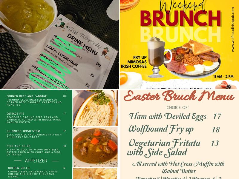 Wolfhound Irish Pub Menu