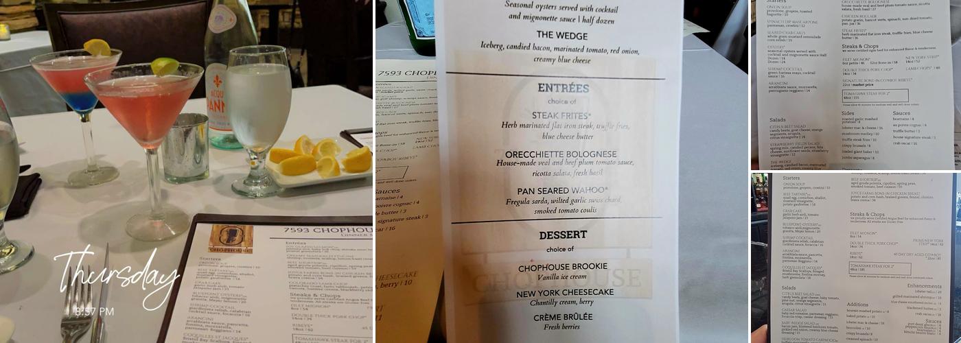 7593 Chophouse Menu