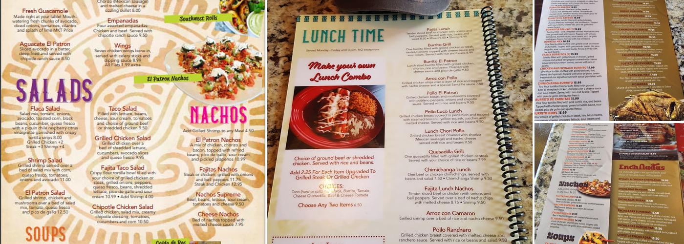 El Patron Tacos And Tequila Menu