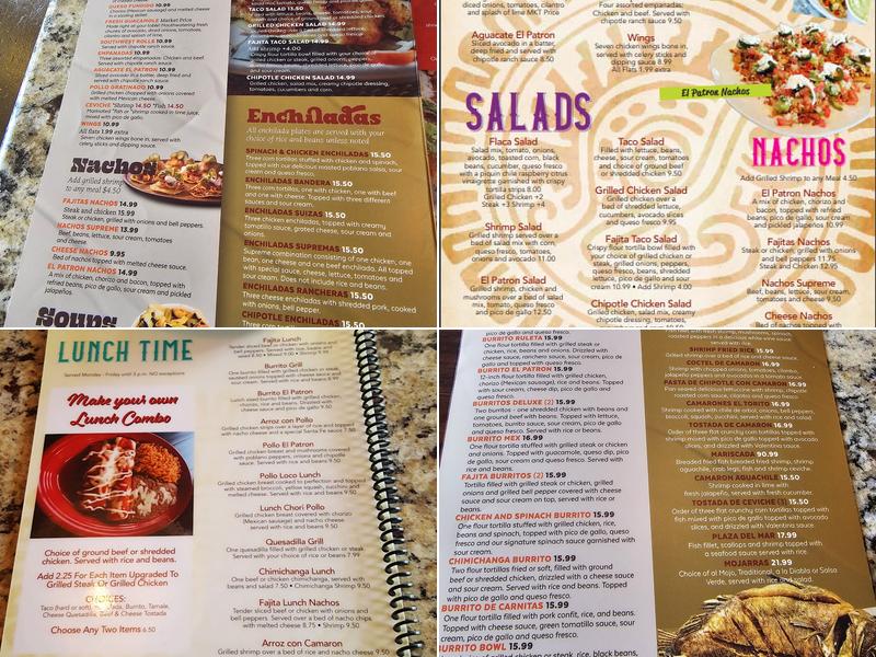 El Patron Tacos And Tequila Menu