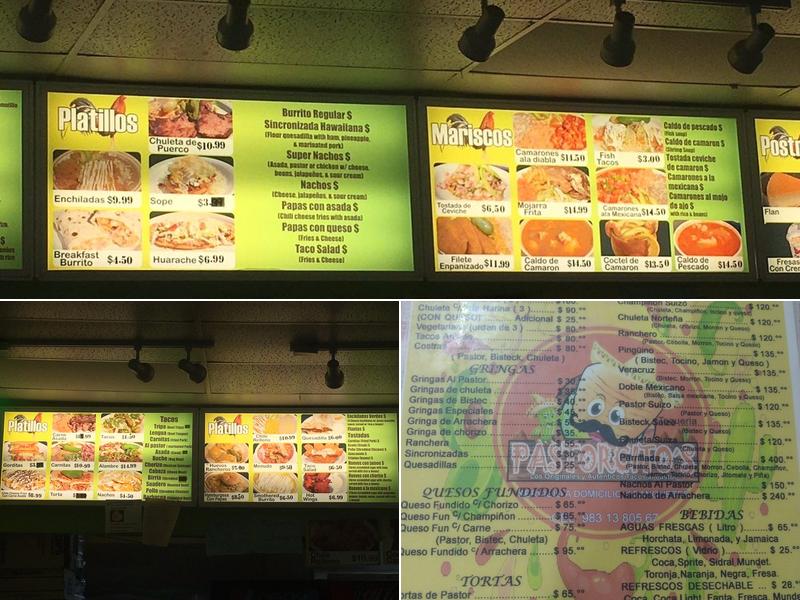 Taqueria El Pastorcito Menu
