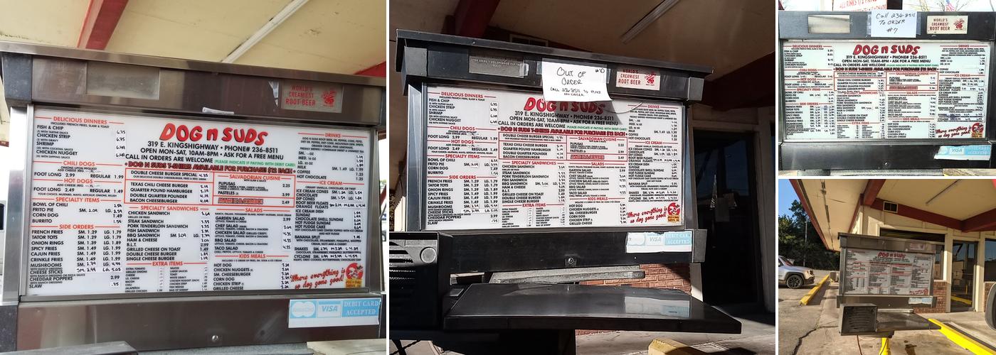 Dog N Suds Restaurant Menu