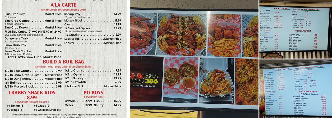 Crab Shack 386 Menu