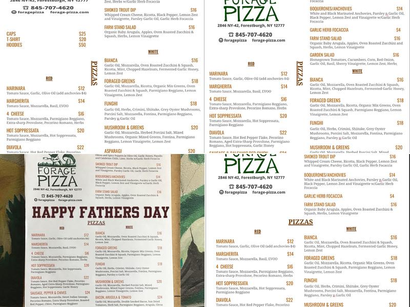 Forage Pizza Menu