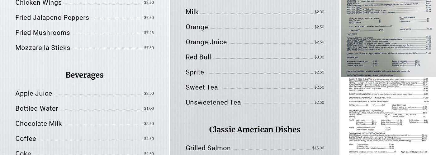 American Pie Restaurant Menu