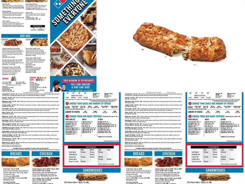 Domino's Pizza Menu