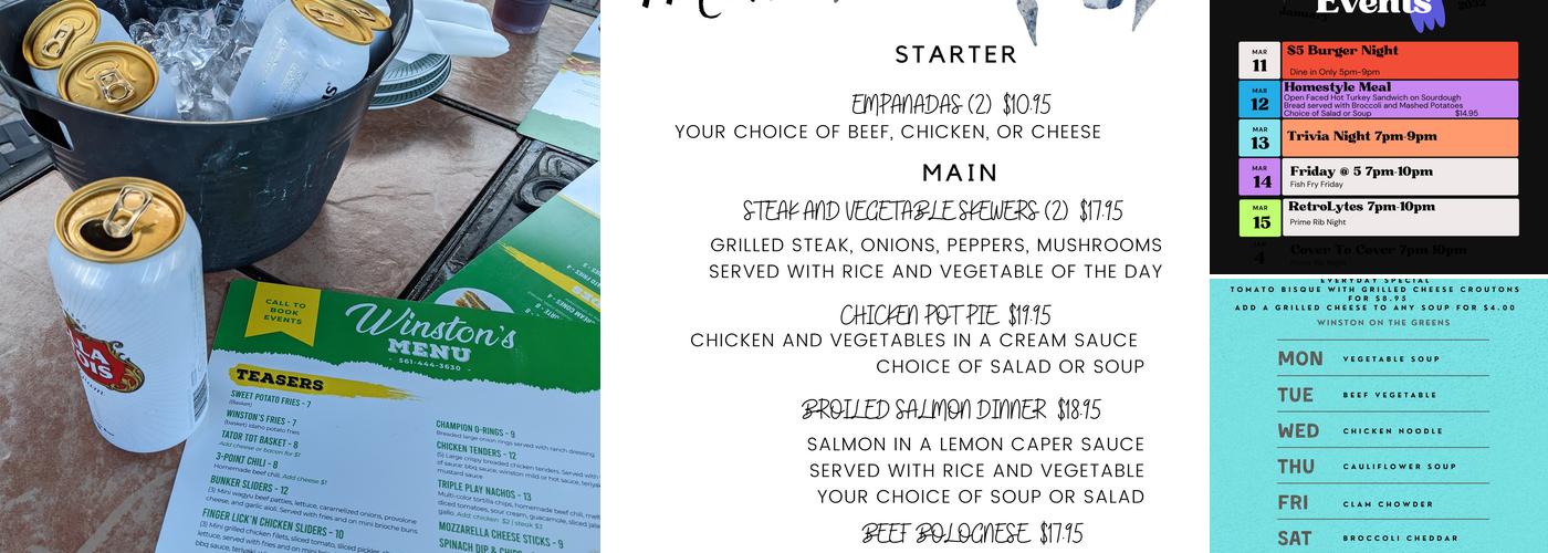 Winston's On The Green Menu