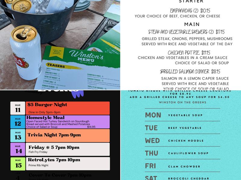 Winston's On The Green Menu