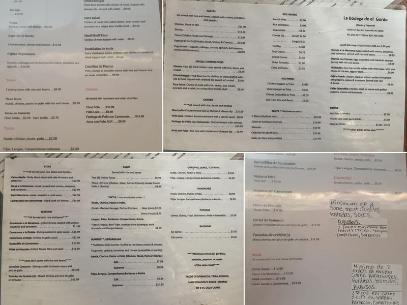 La Bodega Hispana Menu