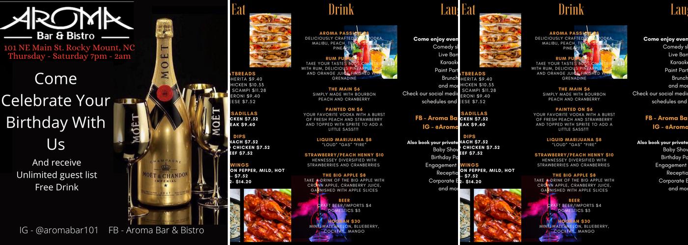 Purple Rain Nightclub Menu