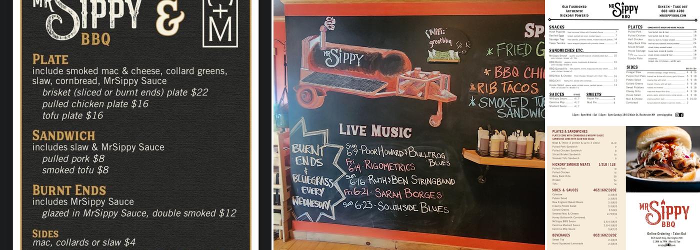 MrSippy BBQ Menu