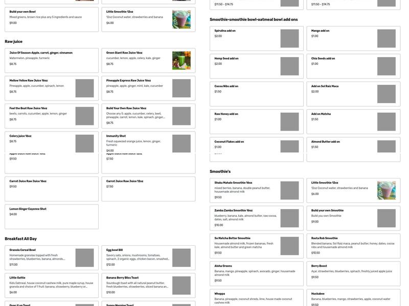 Ohana Food Co Menu
