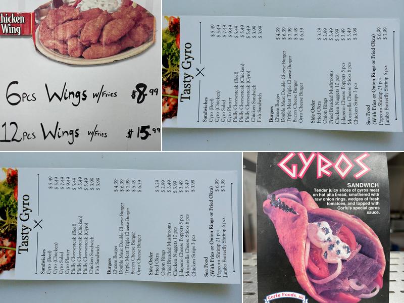 Tasty Gyro Menu