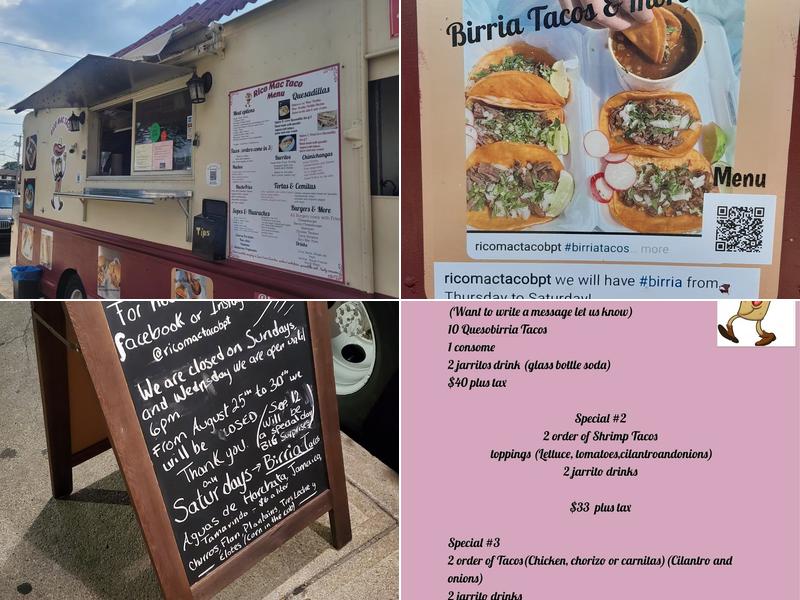 Rico Mac Taco Truck Menu