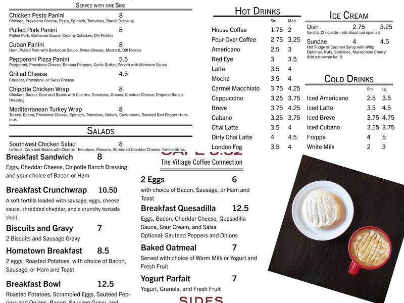Cafe 8:32 Menu