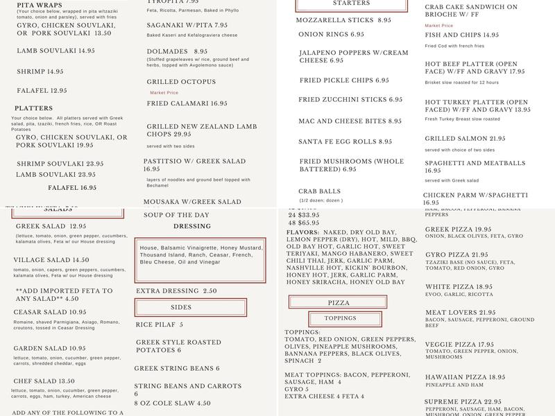 Jimmy's Grille Menu
