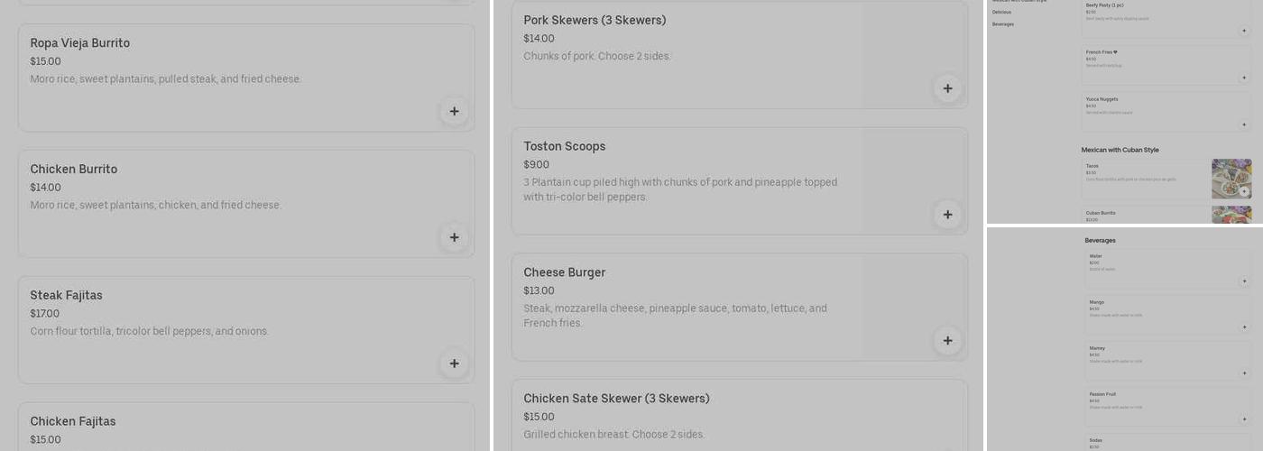 Sabor Sobre Ruedas Menu