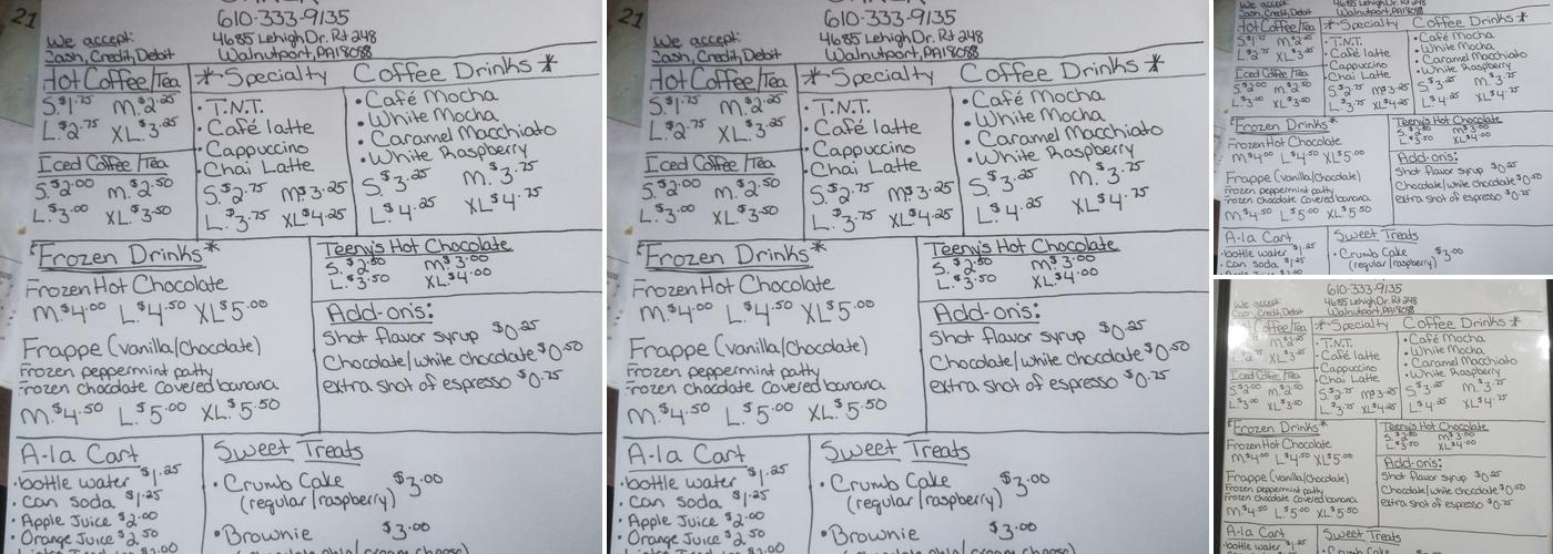 248 Coffee Shack Plus Menu