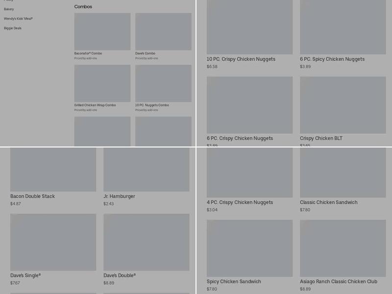 Wendy's Menu