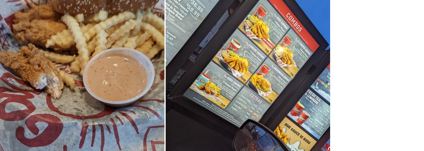 Raising Cane's Chicken Fingers Menu