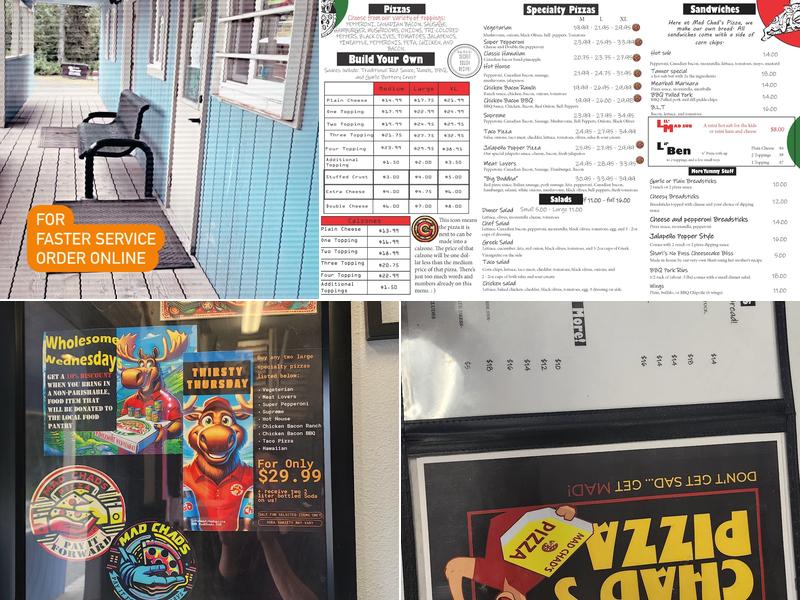 Mad Chad’s Pizza Menu