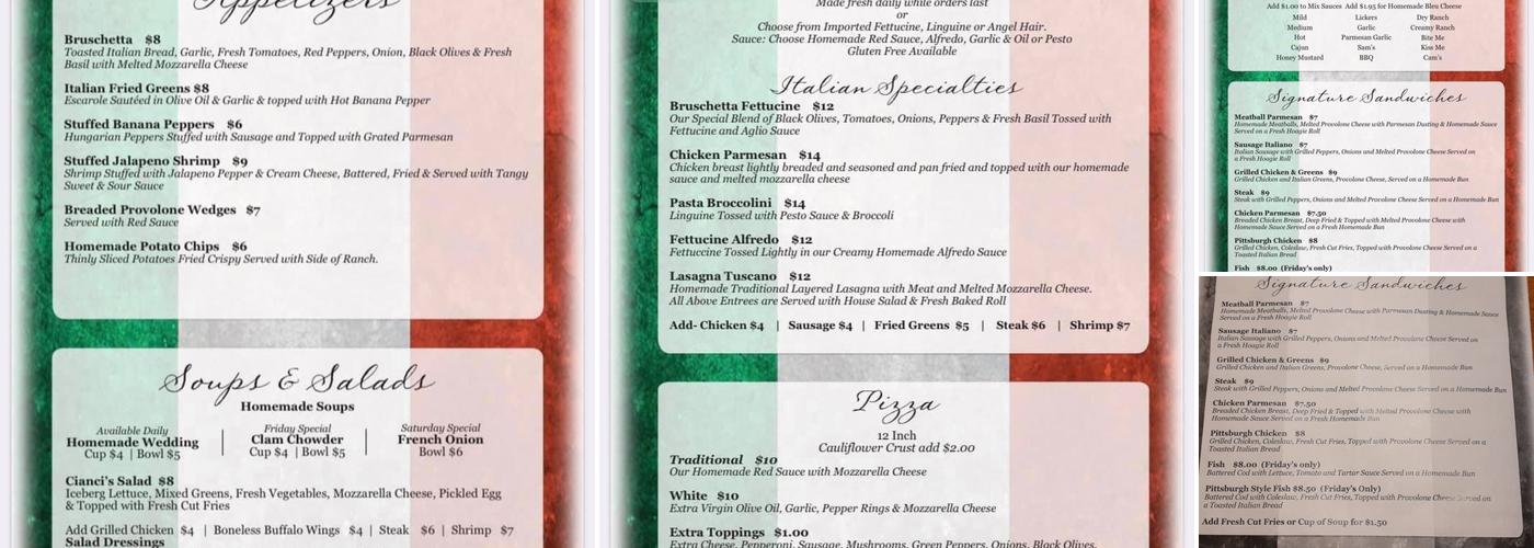 Cucina di Cianci's Menu