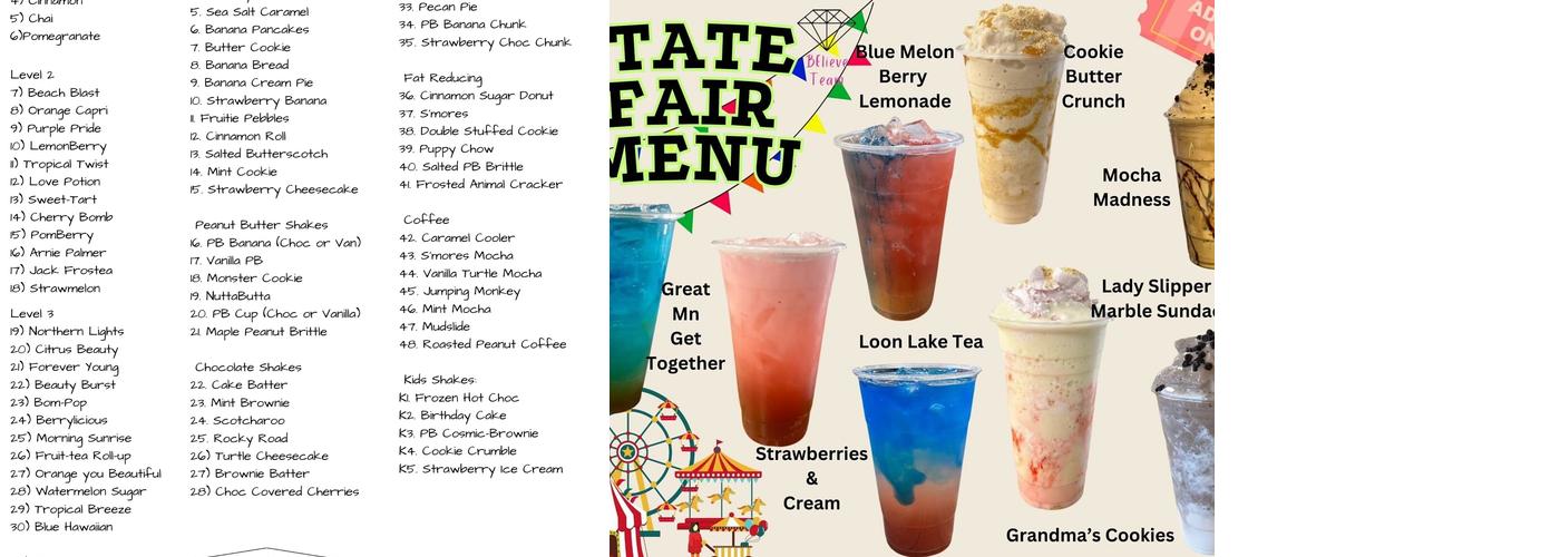 Next Level Nutrition Menu