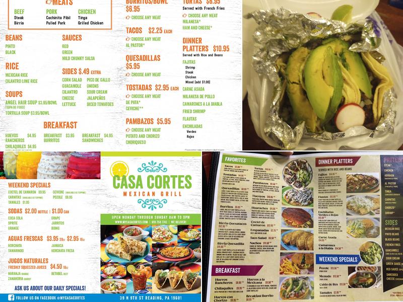 Casa Cortes Mexican Grill Menu