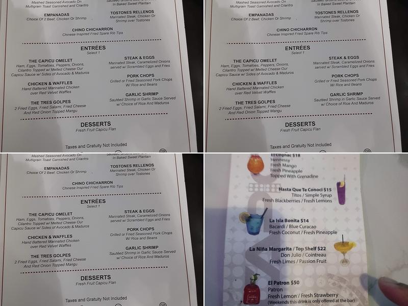 Capicu Restaurant Menu