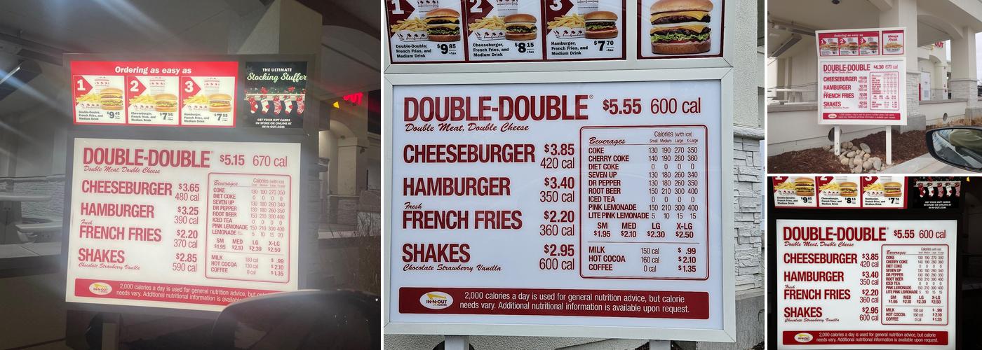 In-N-Out Burger Menu