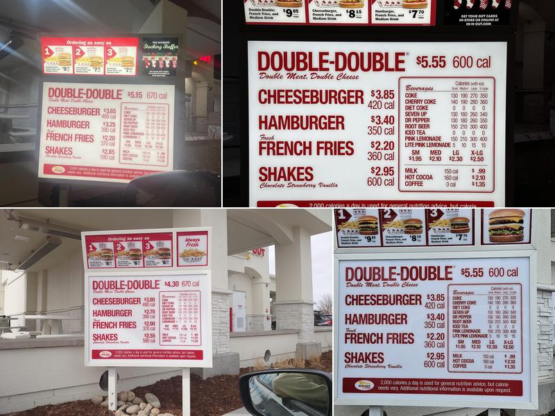 In-N-Out Burger Menu