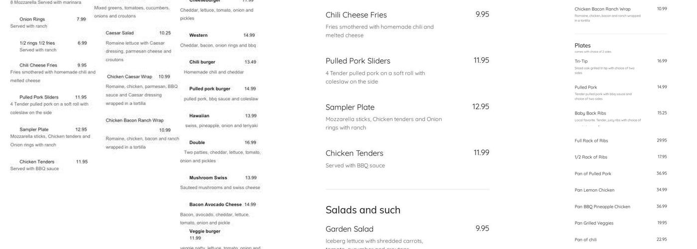 A-TRAINS BBQ Menu