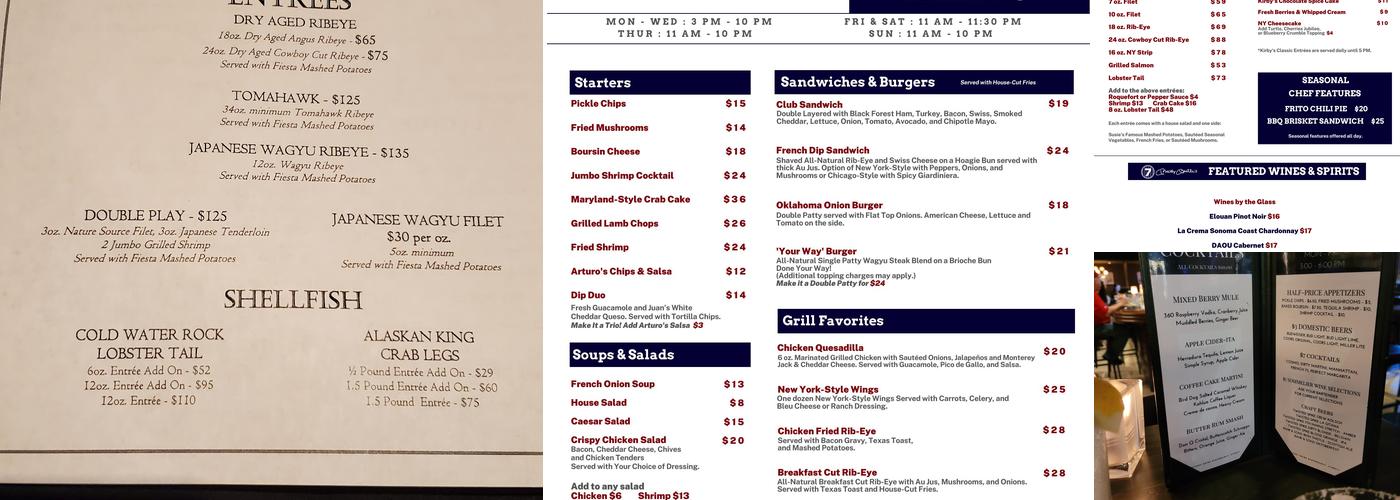 Mickey Mantle's Lounge Menu