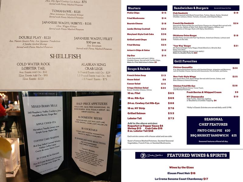 Mickey Mantle's Lounge Menu