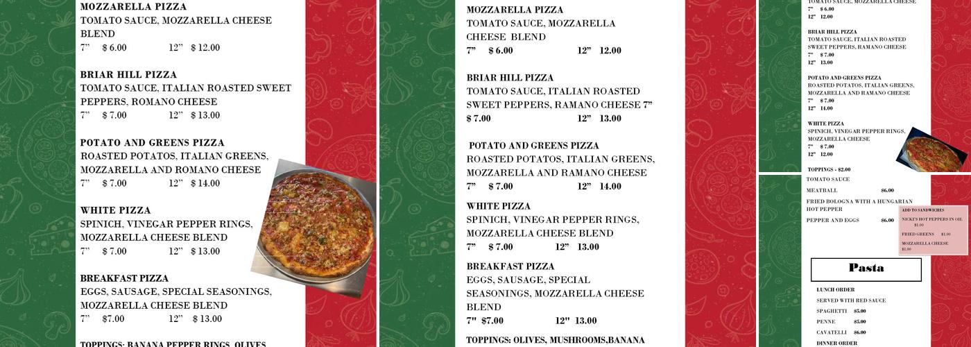 Lavanty’s Italian Eatery Menu