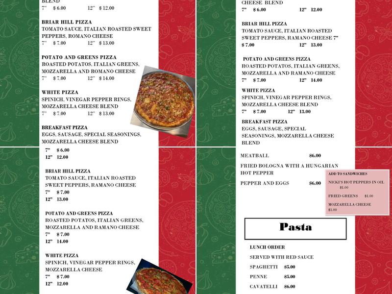 Lavanty’s Italian Eatery Menu