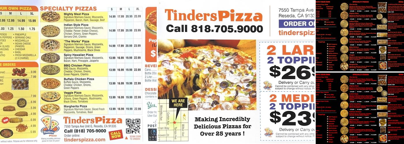Tinder’s Pizza Menu