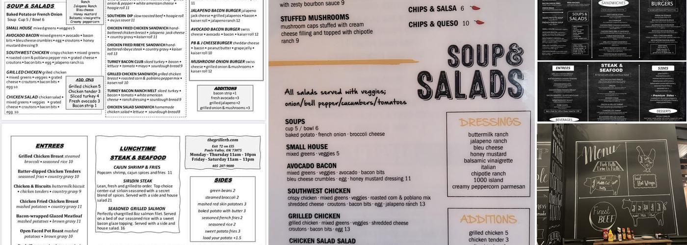 The Grille Menu