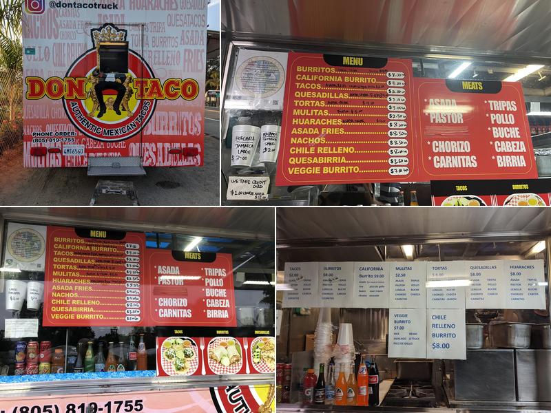 Don Taco Food Truck Menu