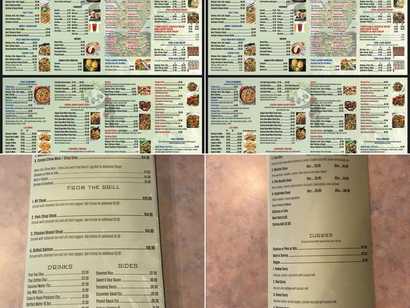 Bamboo Panda Menu