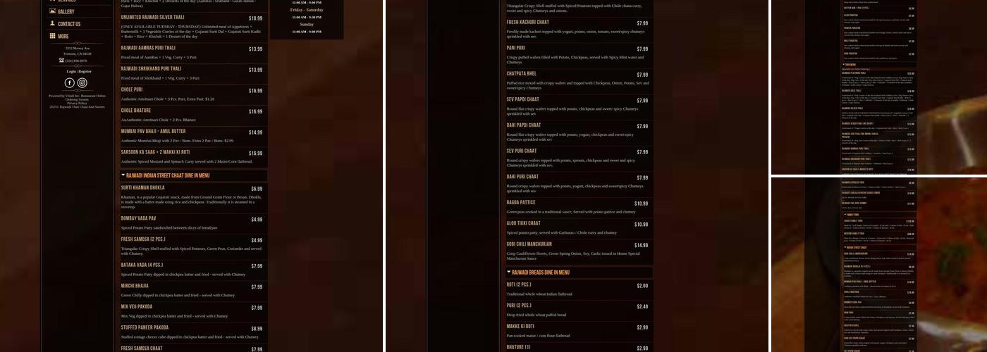 Rajwadi Thali Chaat & Sweets Menu